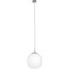 Eglo Lampada a sospensione Rondo, lampada a sospensione, lampada a sospensione in acciaio, nichel opaco, vetro opalino bianco opaco, attacco E27, Ø 25 cm