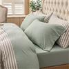 PURE ERA - Set di lenzuola in jersey 100% cotone, super morbido, comodo e traspirante, per materassi fino a 50,8 cm con tasca extra profonda (verde salvia solida, regina)