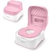 Ingenuity, Sistema 3-in-1 Prepare to Potty, Con Tapa e Taburete, Facile da Installare, Per Bambini a Partire da 18 Mesi, Supporta l'Indipendenza del Bambino nel Passaggio al Vasino, Rosa