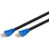 Goobay 5X Goobay 94394 Cavo patch CAT 6 per esterni, U/UTP, nero, 40 m - Materiale in rame CCA per applicazioni SOHO, rivestimento esterno in PE