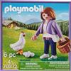 PLAYMOBIL 70372 Milka Edizione Limitata - Set di personaggi PLAYMOBIL: donna con cesto, gallina e uova - 6 pezzi