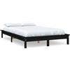 vidaXL Letto in legno massiccio nero 140x190 cm pino