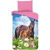 Muller Textil Biancheria da letto per bambini Good Morning con cavallo- 140x200 cm- 100% cotone