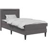 vidaXL Struttura letto con materasso grigio 90 x 190 cm in Pelle finta