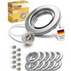 Sweet Led 10x Sweet LED cornici da incasso incl. portalampada GU10 - faretti da incasso IP20 230V - adatti per LED e alogeni - faretti LED da incasso orientabili in metallo - Ø 88mm, cromo spazzolato