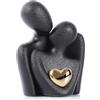 oliruim Mini statua di coppia, statuetta romantica in ceramica per camera da letto, mobile TV, regalo di nozze di San Valentino, piccoli soprammobili per la decorazione della casa (12 cm, nero)