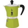 Bialetti Rainbow Caffettiera Colorata, Alluminio, Verde, 3 Tazze | N