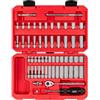 TEKTON 1/4 Inch Drive 12-Point Socket and Ratchet Set with Case, 56-Piece (5/32-9/16 in., 4-15 mm) | SKT05304