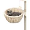 lionto Amaca per Tiragraffi per Gatti Accogliente Nido di Morbido Peluche Diametro 40 cm, Profondità 25 cm Beige