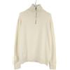8 Maglione Uomo LARGE Beige Manica Lunga 1/4 Zip Mistura Di Lana Tricot