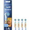 PROCTER & GAMBLE SRL Oral-B Spazzole Ricarica Re Leone, 4 Pezzi, Spazzolino Elettrico Bambini, Setole Extra Morbide, Igiene Orale Divertente
