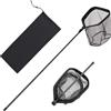 VEVOR Retino da Pesca Asta Telescopica, Rete per Pescatori con Borsa per Trasporto, Fibra di Carbonio PVC Rivestito in Nylon, Retino da Pesca Lunghezza 187 cm Rete per Stagni Lago Kayak Barche