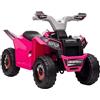 HOMCOM Quad elettrico per bambini veicolo a batteria 6 V con gradino anteriore e posteriore, 70 x 41,5 x 48,5 cm rosa
