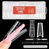 BBEUU 256 Pezzi Sandwich Dual Form, 16 Misure, Con Pennello 2-In-1 Per Unghie e Lima, Per Polygel, Builder Gel e Acrygel, Salone e Fai Da Te, Per Principianti(Trapezoidale)