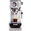 Ariete 1381 Macchina da caffè con manometro, compatibile con caffè in polvere e cialde ESE, 1300 W, Capacità 1,1 L, 15 bar di pressione, Filtro ½ tazze, Dispositivo Cappuccino, Bianco