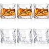 FDDU 6 Pezzi Inclinate Bicchiere da Whisky Moda, Bicchieri Amaro, Bicchiere di Cristallo Senza Piombo, Tazza di Whisky di Cristallo Irregolare, Trasparente, per Casa, Bar, Ristorante, Albergo(200ml)