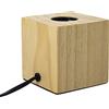 XANLITE Cube table lamp in wood, E27 base compatible, IP20, 60W max power