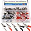 Glarks 100pcs 3 Style 5,3 cm/53 MM di metallo a coccodrillo coccodrillo test elettrico morsetti assortimento kit per test di laboratorio, 50PCS con rosso nero plastica mani e 50PCS no Cap