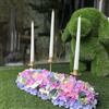 Fiori Di Lena Candeliere 3 Fiamme con Rose, Ortensie e Eucalipto