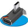 Sonero: connettore USB-C a spina con presa USB-C ad angolo di 90° (1 pezzo), adattatore, 40 Gbps, 240 W, 8K a 60 Hz, involucro in alluminio, nero