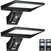 JESLED Luce Solare con Sensore di Movimento, 104LED Luce Solare LED Esterno con Telecomando, IP65 Impermeabile, 4 Modalità Luci Solari da Esterno per Cortile, Garage, Giardino, 2 Pezzi