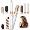 Journeyside Spazzola ad Aria Calda 5 in 1, 1000W Spazzola Asciugacapelli, Multiplo Hair Air Styler Set con 3 Temperature, Spazzola Modellante Ad Aria Per Capelli Ricci, Volumizzante, Lisciante, Asciugare