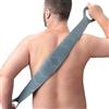 FREATECH Spazzola Schiena Doccia per Uomini, Silicone Cinturino Esfoliante per Bagno Schiena a Doppia Faccia, Copertura della Schiena al 100% per Pulire, Esfoliare e Massaggiare, Grigio - 90 cm
