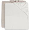 Jollein, set di 2 fodere per fasciatoio 50 x 70 cm, spugna avorio e torrone