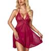 RSLOVE Babydoll - Biancheria intima sexy da donna, in pizzo, camicie da notte con biancheria intima, rosso vibo, S