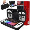 Orzly Custodia Switch per Nintendo Switch Switch OLED e Accessori Switch - Borsa da Trasporto Antiurto - Custodia Rigida Protettiva, Borsa da Viaggio, Console, Joycon, Accessori e Giochi - Nero