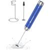 Maestri House Montalatte Ricaricabile con Supporto, Macchina per Schiuma Elettrica Portatile Impermeabile Rimovibile Frusta in Acciaio Inossidabile Miscelatore per Bevande Schiumatore per Latte, Cappu