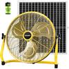 Fanspex Ventilatore da pavimento ricaricabile a energia solare da 45,7 cm, per esterni, 22500 mAh, con pannello solare da 35 W, per patio, gazebo, campeggio, inclinazione a 360° (flusso d'aria 5,8 m/s