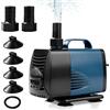 Nikou Pompa per Laghetto 60 W 4000L/H, Pompa Sommergibile Silenziosa Immersione Con Cavo 1.8m, Altezza Massima di Sollevamento 3m, per Acquario, Stagni, Fontane, Giardini, Idroponica