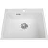 DWIKRYT Lavello in pietra di quarzo, lavello sottopiano da tavolo/pavimento/incasso per cucina con tubo di scarico, alta qualità, moderno lavello da cucina per uso domestico, 55 x 45 x 22,86 cm (bianco)