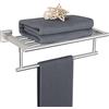Alise Portasciugamani da 40,6 cm per bagno, portasciugamani da parete con barre a torre, mensola da bagno in acciaio inossidabile SUS 304, porta asciugamani resistente (nichel spazzolato)