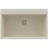 PRIMAGRAN Lavello da Cucina Tutto Beige 78x50cm, Lavandino in Granito a 1 vasca + Sifone Classico, Lavabo da Cucina Incasso al Mobile 80cm - Riga S404
