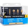 Kutzall Set di Frese Rotanti da 4 Pezzi - Albero da ⅛, Grana Fine - Accessorio Falegnameria per Attrezzi Dremel, Foredom, Ryobi, DeWalt, Milwaukee - Carburo di Tungsteno Strutturato