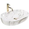 Rea - Lavabo Da Appoggio Cleo 61 Shiny Aiax Lavabo Bagno 605 X 410 X 140 mm Ceramica (Imitazione Di Pietra)