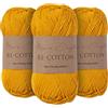 Utopia Crafts Re-Cotton - Filato per maglieria, 3 pezzi, 100 g (giallo arancione)