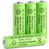 AXFEE Confezione da 4 Batterie Ricaricabili AA, 800mAh 1,2 V NiMH AA Pile Ricaricabili, Batterie Ricaricabili Alta Capacità, Ricaricabili fino a 1500 Volte, Bassa Autoscarica, Precaricate