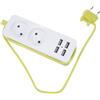 GARIOUANS Ciabatta Multipresa 4 Porte USB e 4 Prese Schuko, Protezione Sicurezza, Materiale Abs, Facile da Usare, per Casa e Negozio Colore Verde