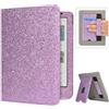 Caweet Custodia per Tolino Shine Color/Shine 5(2024)/Shine 4(2022) e Kobo Clara Colour/BW/2E, Copertina con Appoggio Ripiegabile, Slot per Carte, Fascia per Mano e Auto Sleep/Wake, Viola con Luce
