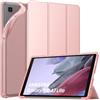 MoKo Custodia compatibile con Samsung Galaxy Tab A7 Lite 8,7 pollici 2021 (SM-T225/T220/T227), ultra sottile in TPU custodia morbida traslucida posteriore Smart Cover, oro rosa