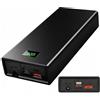 Aedlcal Power Bank 10000mAh PD 20W/30W QC 3.0, Batteria Esterna con Display Digitale, USB C In/Out, Uscita DC 12V 3A, Caricatore Portatile per Notebook, Smartphone, Tablet, Giacca Riscaldata