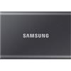 Samsung SSD portatile Samsung T7, 2 TB, USB Type-C, 3.2 Gen 2 (3.1 Gen 2), 1050 MB/s, protezione con password, grigio