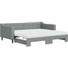 vidaXL Letto da giorno allungabile con materasso grigio chiaro 90x190 cm tessuto