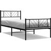 DKD HOME DECOR Giroletto con testiera e pediera in metallo nero 90x190 cm