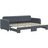 vidaXL Letto da giorno allungabile grigio scuro 80x200 cm in velluto