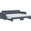 vidaXL Letto da giorno allungabile con materassi grigio scuro 80x200 cm in velluto