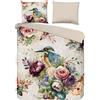 Muller Textil Descanso Lenzuola e coperte Foglie e uccelli 200 X 200/220 cm 100% cotone/raso